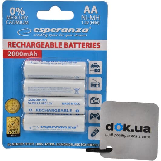 Аккумуляторная батарейка ESPERANZA EZA104W 2000 mAh 4 шт