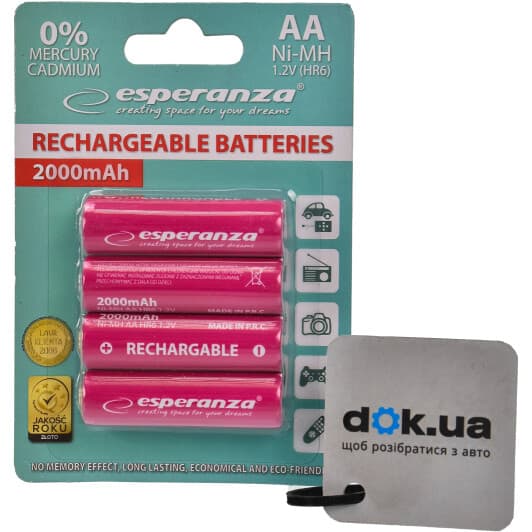Акумуляторна батарейка Esperanza EZA104R 2000 mAh 4 шт