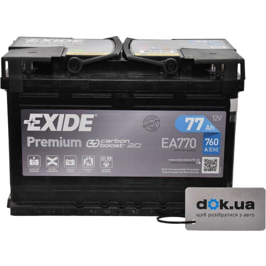 Аккумулятор Exide 6 CT-77-R Premium EA770