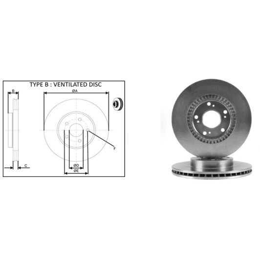 61545ap Applus Тормозной диск для Honda Accord