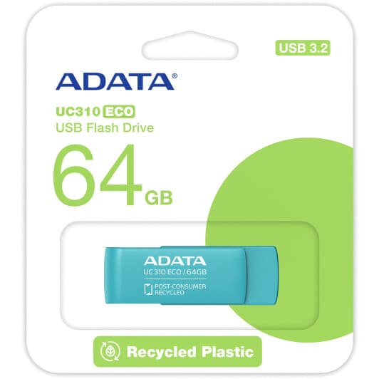Флешка Adata UC310 Eco Green 64 ГБ