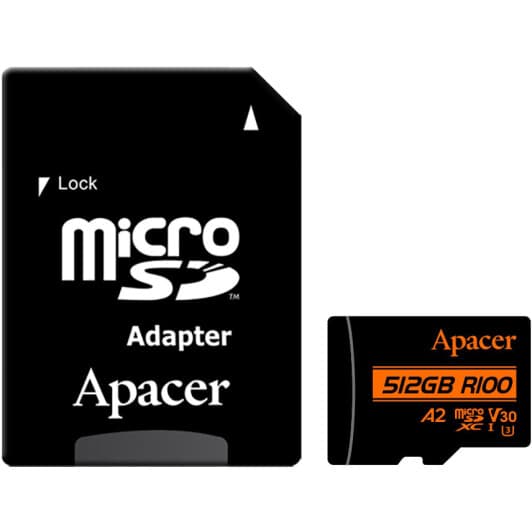Карта пам’яті Apacer R100 microSDXC 512 ГБ з SD-адаптером