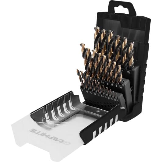 Набір свердл Graphite спіральних по металу 55H090 1-13 мм 25 шт.