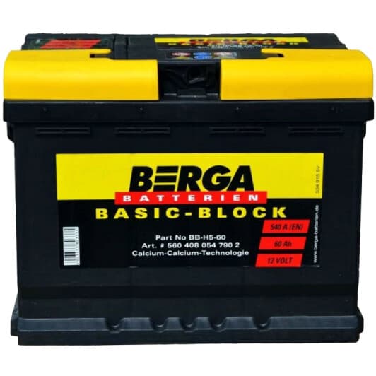 Аккумулятор Berga 6 CT-60-R Basic Block 560408054