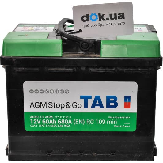 Акумулятор TAB 6 CT-60-R AGM 213060