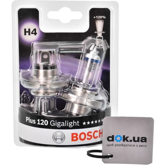 Автолампа Bosch Gigalight Plus 120 H4 P43t 60 W прозрачно-голубая 1987301425
