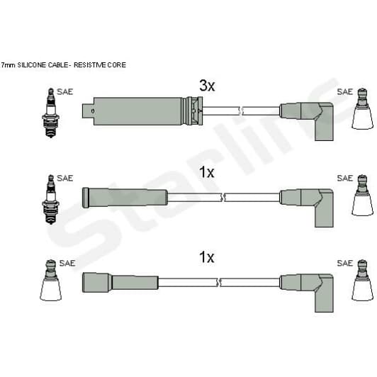 ZK7272 Starline Комплект дротів запалювання