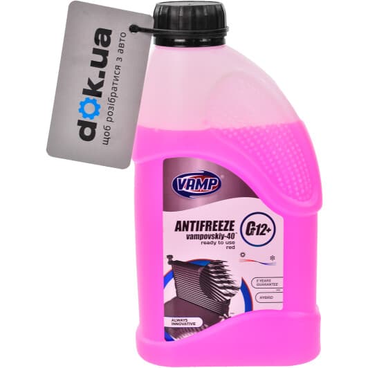 VAMP CT12+ G12+ красный -30 °C, 1 л (7692) готовый антифриз