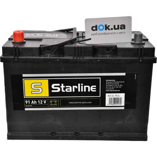 Аккумулятор Starline 6 CT-91-L basl95jl