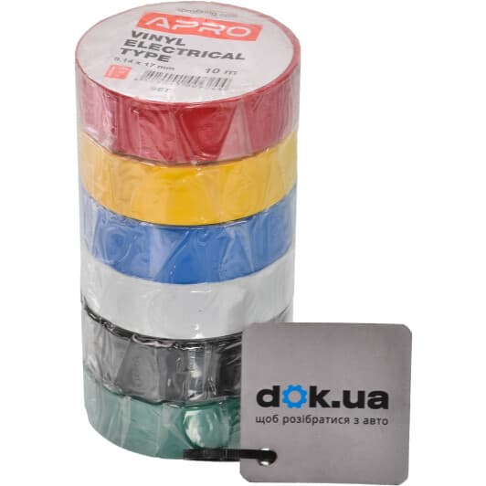 Набір ізоляційної стрічки Apro et10set ассорті ПВХ 6 шт