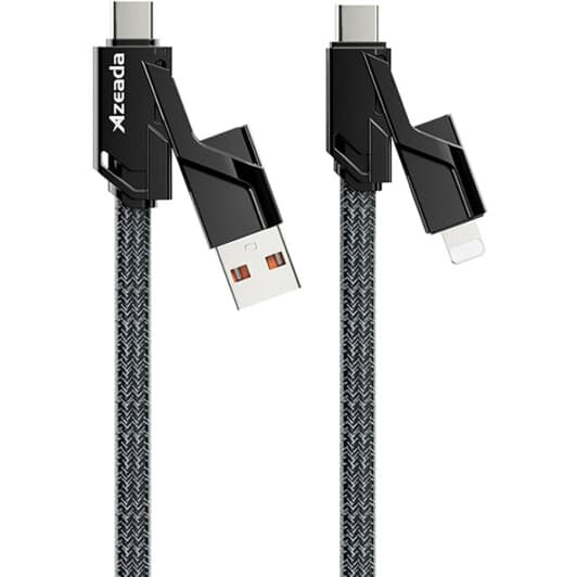Кабель 4 в 1 Proda USB - Apple Lightning - type-C - type-C Azeada Armor PD-B96TH-BK 1,5 м