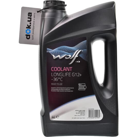 Wolf Coolant Longlife G12+ червоний -36 °C, 4 л (8325984) готовий антифриз