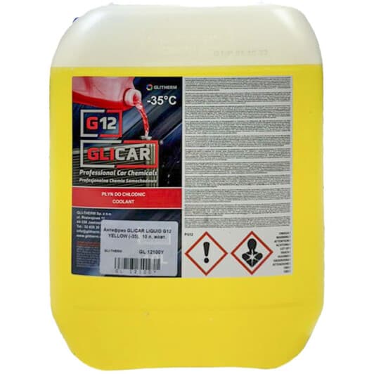 GLICAR G12 жовтий -35 °C, 10 л (GL12100Y) готовий антифриз