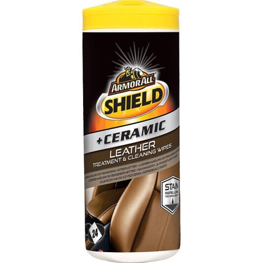Салфетки ArmorAll Shield + Ceramic Leather Treatment & Cleaning Wipes E303507600 из нетканого материала 24 шт