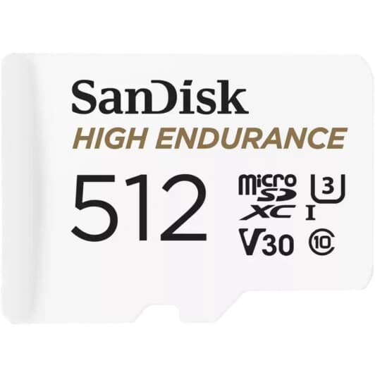 Карта памяти SanDisk High Endurance microSDXC 512 ГБ с SD-адаптером