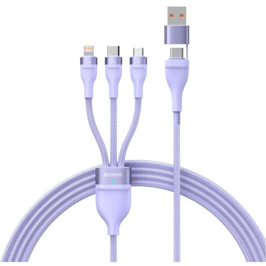 Кабель 3 в 1 Baseus USB - Apple Lightning - type-C - Micro USB Flash Series II CASS030105 1,2 м