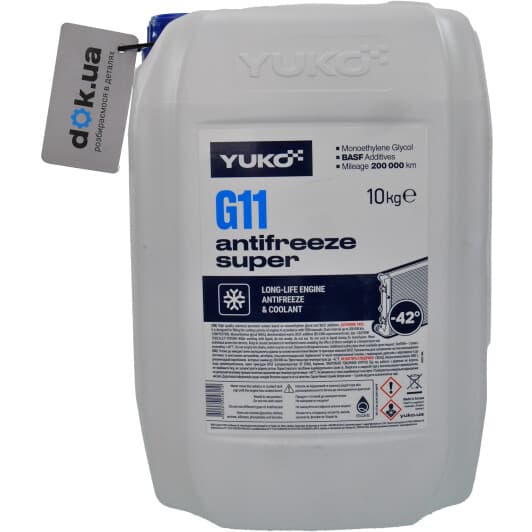 Yuko Super G11 синій -42 °C, 10 л готовий антифриз