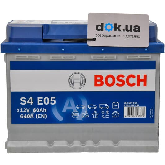 Аккумулятор Bosch 6 CT-60-R S4 EFB 0092S4E051