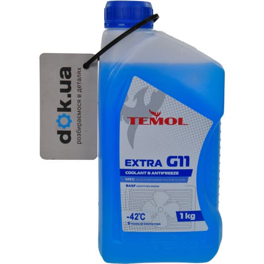 TEMOL Extra G11 синій -42 °C, 1 л (T-EG11B-1L) готовий антифриз