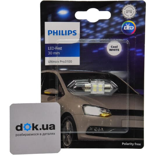 Автолампа Philips Ultinon Pro3100 C5W SV8,5 0,8 W белая 11860CU31B1