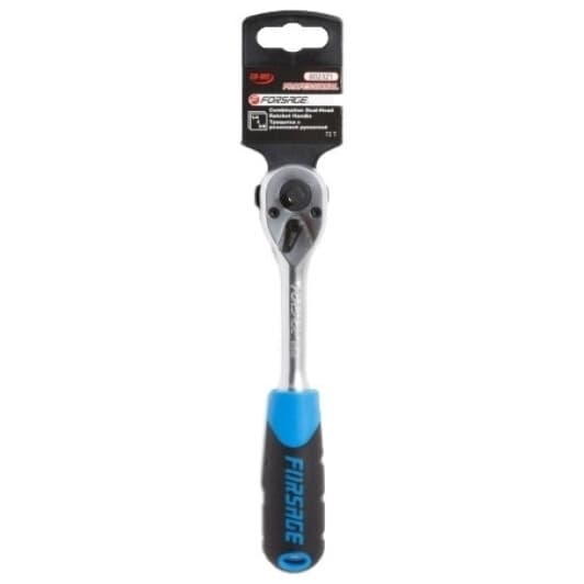 Трещотка Forsage F-802321 с переставным посадочным квадратом 1/4"x3/8" 72 зубца 200 мм