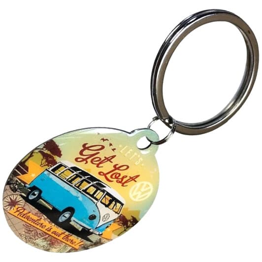 Брелок Nostalgic art Bulli Get Lost с логотипом Volkswagen синий + желтый 48021