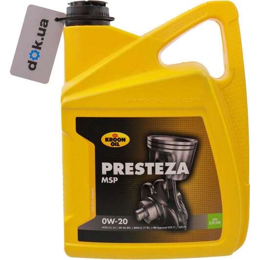 Kroon Oil Presteza MSP 0W-20 (5 л) моторное масло