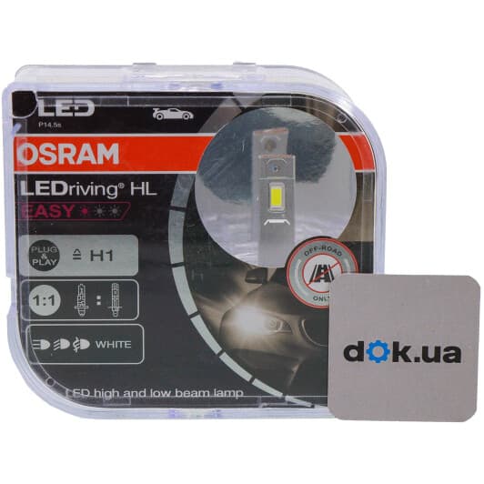 Автолампа Osram LEDriving HL Easy H1 P14,5s 9 W белая 64150DWESY-HCB