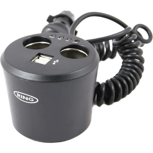 Разветвитель прикуривателя с USB Ring 2 в 1 + 2 USB RMS10