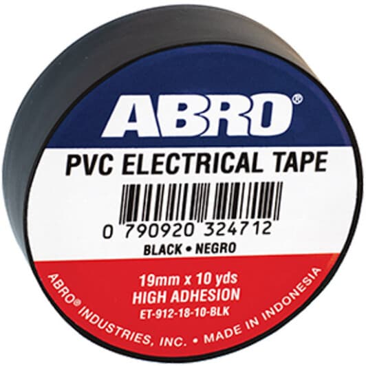 Ізоляційна стрічка ABRO et9121810blk чорна ПВХ 19 мм x 9.1 м