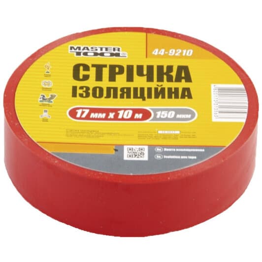 Ізоляційна стрічка MasterTool 449210 червона ПВХ 17 мм х 10 м 10 шт