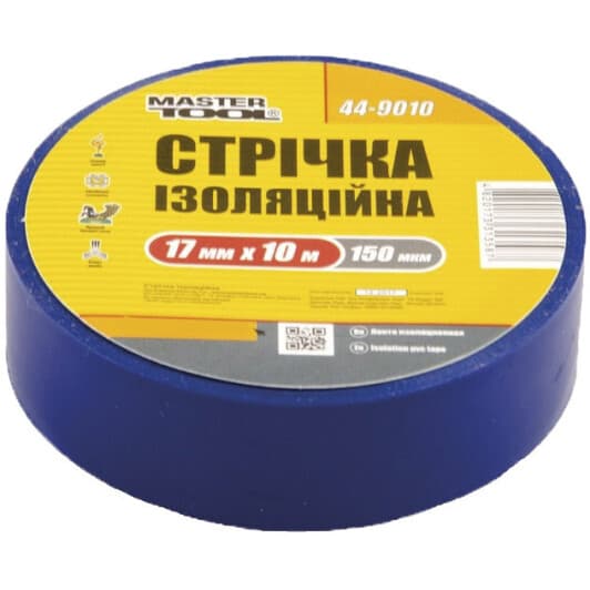 Ізоляційна стрічка MasterTool 449010 синя ПВХ 17 мм х 10 м 10 шт