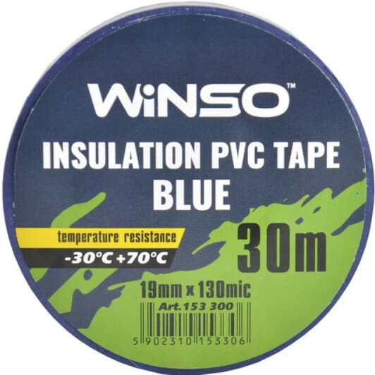 Ізоляційна стрічка Winso 153300 синя ПВХ 19 мм х 30 м