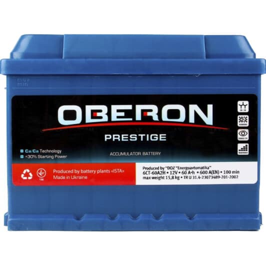 Аккумулятор Oberon 6 CT-60-R Prestige AKBLU1020