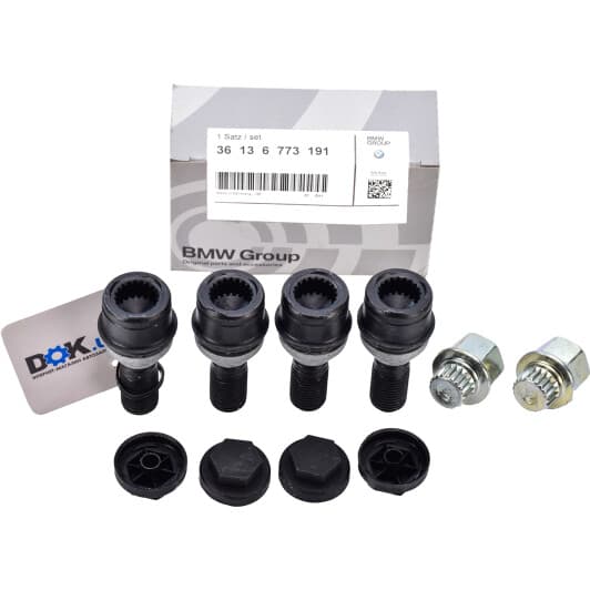 Комплект болтов-секреток с ключом BMW 36136773191