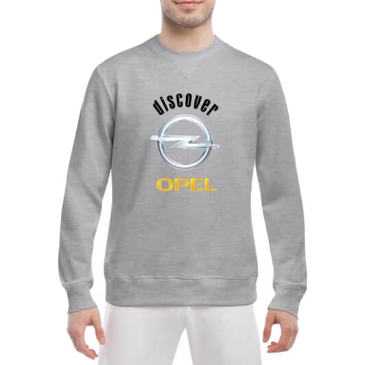 Світшот чоловічий Globuspioner Opel Discover принт спереду класичний рукав сірий