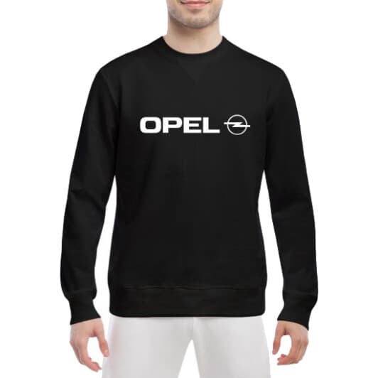 Свитшот мужской Globuspioner Opel Big Logo спереди класический рукав чёрный