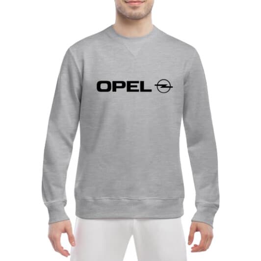 Світшот чоловічий Globuspioner Opel Big Logo принт спереду класичний рукав сірий