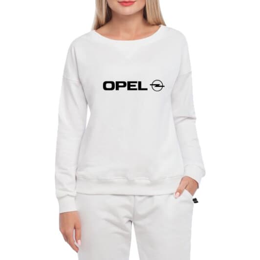 Світшот жіночий Globuspioner Opel Big Logo принт спереду спущений рукав білий
