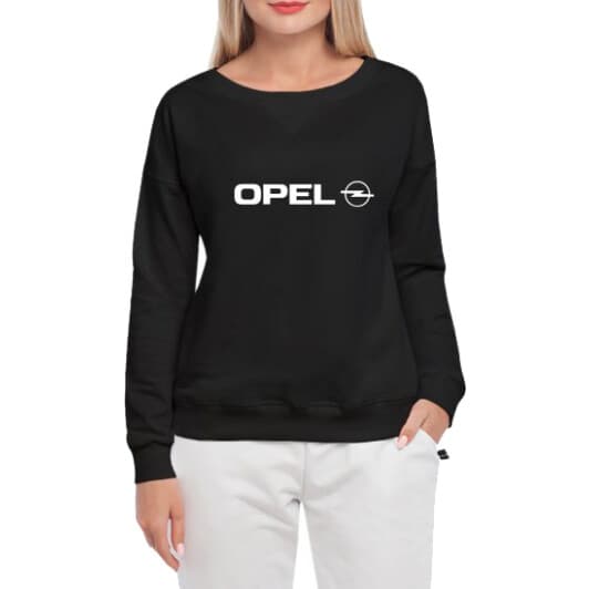 Світшот жіночий Globuspioner Opel Big Logo принт спереду спущений рукав чорний