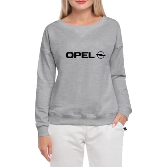 Світшот жіночий Globuspioner Opel Big Logo принт спереду спущений рукав сірий