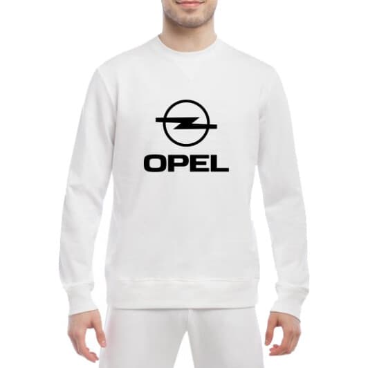 Свитшот мужской Globuspioner Opel Big Logo v3 спереди класический рукав белый