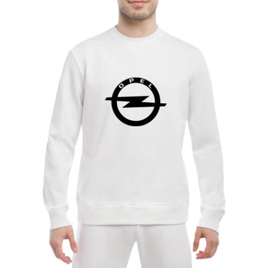 Свитшот мужской Globuspioner Opel Big Logo v2 спереди класический рукав белый