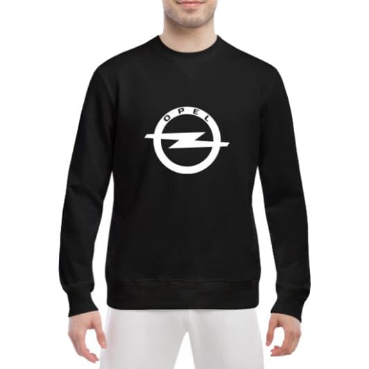 Свитшот мужской Globuspioner Opel Big Logo v2 спереди класический рукав чёрный