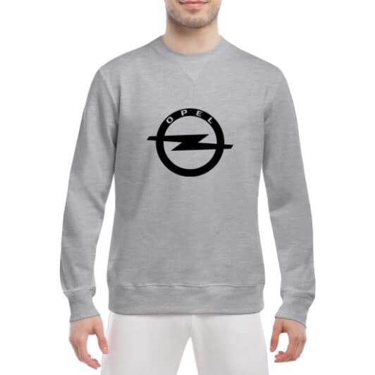 Свитшот мужской Globuspioner Opel Big Logo v2 спереди класический рукав серый