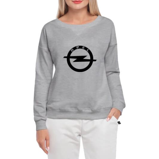 Світшот жіночий Globuspioner Opel Big Logo v2 принт спереду спущений рукав сірий