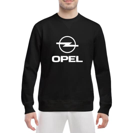 Свитшот мужской Globuspioner Opel Big Logo v3 спереди класический рукав чёрный
