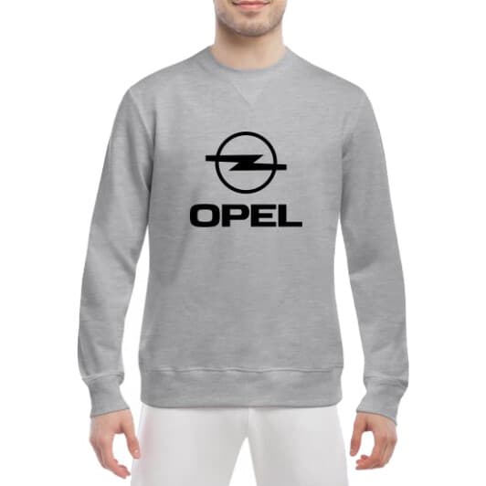 Світшот чоловічий Globuspioner Opel Big Logo v3 принт спереду класичний рукав сірий