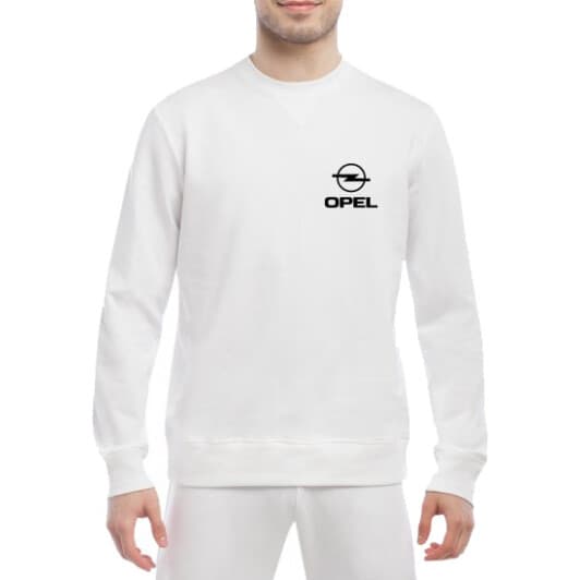 Світшот чоловічий Globuspioner Opel Mini Logo принт спереду класичний рукав білий