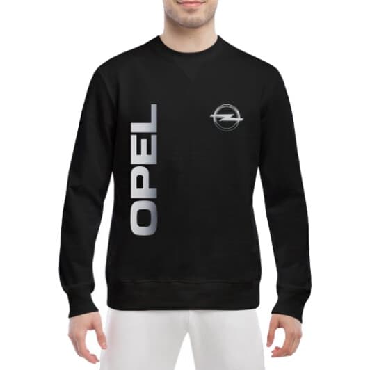 Свитшот мужской Globuspioner Opel Vertical Logo спереди класический рукав чёрный